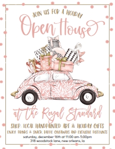 Christmas Open House Pink Car Gifts Flyer: Christmas Open House Pink Car Gifts