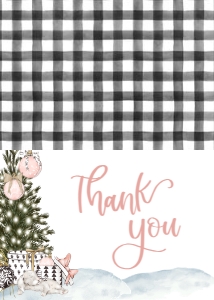 Christmas Winter Wonderland Pink Holiday Party Thank You: Christmas Pink Holiday Favorite Things Party Invite