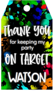Paint Ball Favor Tag: Paint Ball Invitation 5x7