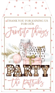 Christmas Party Pink Favorite Things Marquee Favor Tag: Christmas Party Pink Favorite Things Marquee Invitation