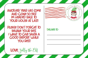 Christmas Elf Postcard Girl Green: Christmas Elf Postcard Girl Green