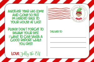Christmas Elf Postcard Boy Red: Christmas Elf Postcard Boy Red