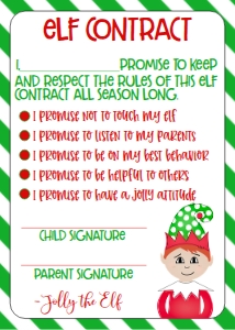 Christmas Elf Contract Boy Green: Christmas Elf Contract Boy Green