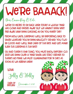 Christmas Elf Welcome Letter Elfx2 GreenGirls: Christmas Elf Welcome Letter Elfx2 GreenGirls
