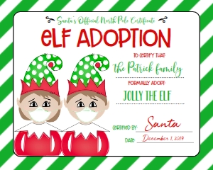 Christmas Elf X2 Quarantine Adoption Certificate GBGM1: Christmas Elf Welcome Letter Elfx2 Quarantine GBM1BS