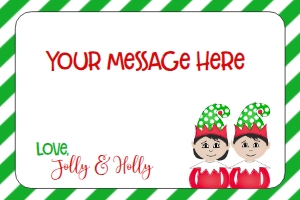 Christmas Elf X2 Blank Stationery Green: Christmas Elf Welcome Letter Elfx2 GreenBoys