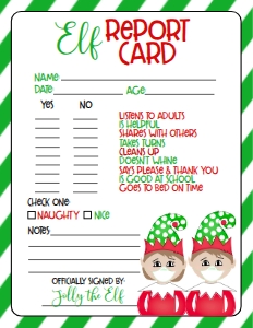 Christmas Elf Quarantine Report Card GBGM1: Christmas Elf Welcome Letter Elfx2 Quarantine GBM1BS