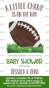 Baby Shower Football Text Invite: Baby Shower Football
