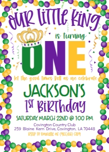 Mardi Gras Birthday King Crown 1st Birthday: Mardi Gras Birthday King Crown 1st Birthday