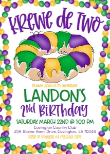 Mardi Gras Birthday Krewe de Two: Mardi Gras Birthday Krewe de Two