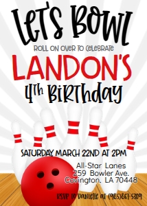 Birthday Bowling Let's Bowl Red: Birthday Bowling Let's Bowl Red