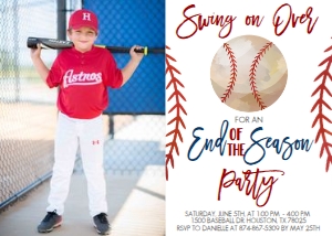 Baseball End Of Season Party Photo Invite: Baseball End Of Season Party