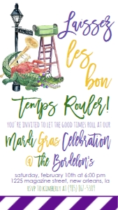Mardi Gras Bourbon Street Good times Text Invite: Mardi Gras Bourbon Street Good times