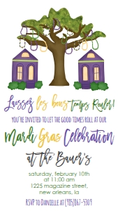 Mardi Gras House Text Invite: Mardi Gras House Invite