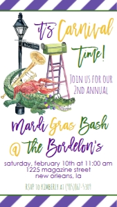 Mardi Gras Bourbon Street Text Invite: Mardi Gras Bourbon Street