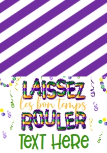 Mardi Gras Laissez Foil Balloon Birthday Food Tent: Mardi Gras Laissez Foil Balloon Birthday Invite
