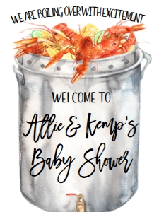 Crawfish Boil Couples Baby Shower Pot Welcome Sign 18x24: Crawfish Boil Couples Baby Shower Pot