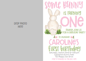 Birthday Bunny BB1 Photo Invite: Birthday Bunny BB1