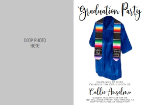 Graduation Party Gown Serape Photo Invite 2026: Graduation Party Gown Serape
