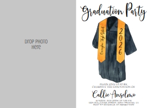 Graduation Party Gown Photo Invite 2026: Graduation Party Gown