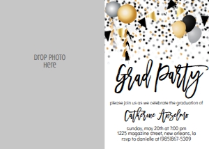 Graduation Grad Party Confetti Photo Invite: Graduation Grad Party Confetti