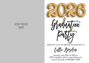 Graduation Party Foil Balloon 2026 Photo Invite: Graduation Party Foil Balloon 2023