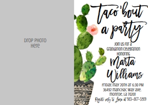 Graduation Cactus Photo Invite: Graduation Cactus Invite