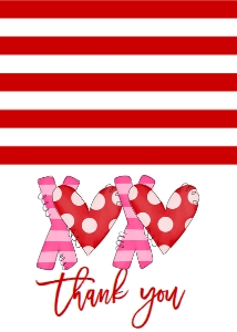 Valentines Day Class Party 2 Thank You Card: Valentines Day Class Party 2