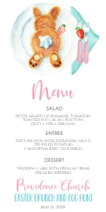 Easter Brunch Bunny Pancakes Menu: Easter Brunch Bunny Pancakes
