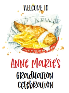 Graduation Fish Fry Welcome Sign 18x24: Fish Fry Graduation