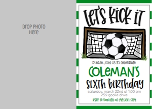 Birthday Soccer Goal GS2 Photo Invite: Birthday Soccer Goal GS2