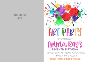 Birthday Art Party Photo Invite: Birthday Art Party