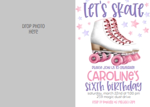 Birthday Skate Party LS2 Photo Invite: Birthday Skate Party LS2