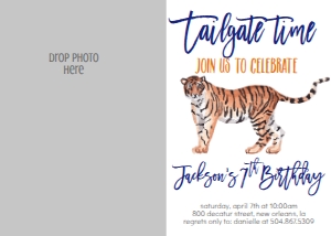 Birthday Tailgate Tiger AU Photo Invite: Birthday Tailgate Tiger AU