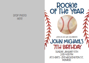 Birthday Baseball Rookie Photo Invite: Birthday Baseball Rookie