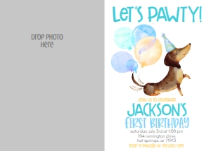 Birthday Puppy Pawty Photo Invite: Birthday Puppy Pawty