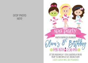 Birthday Spa Party BBB Photo Invite: Birthday Spa Party BBB