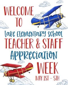 School Teacher Appreciation Airplane Sign 8x10: School Teacher Appreciation Week Airplane