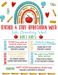 School Teacher Appreciation Week Supplies Rainbow: School Teacher Appreciation Week Supplies Rainbow