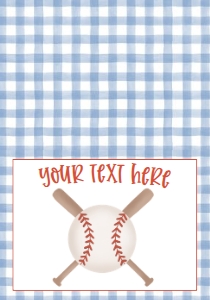 Birthday Baseball Blue Gingham Food Tent: Baby Shower Baseball Blue Gingham
