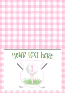 Birthday Golf Pink Gingham Food Tent: Birthday Golf Pink Gingham