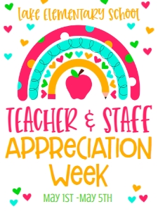 School Teacher Appreciation Week Apple Rainbow Sign 18x24: School Teacher Appreciation Week Apple Rainbow