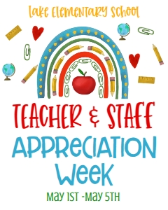 School Teacher Appreciation Week Supplies Rainbow Sign 8x10: School Teacher Appreciation Week Supplies Rainbow