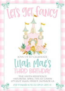 Birthday Princess Castle Pink Gingham: Birthday Princess Castle Pink Gingham