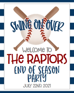 Birthday Baseball Bat X End of Season Welcome Sign: Birthday Baseball Bat X End of Season