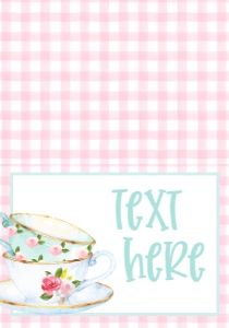 Birthday Tea Party Pink Gingham Food Tent: Birthday Tea Party Pink Gingham