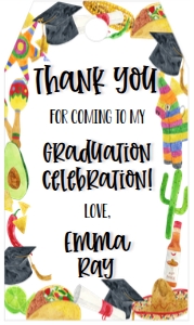 Graduation Fiesta Border Favor Tag: Graduation Fiesta Border