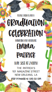 Graduation Fiesta Border Text Invite: Graduation Fiesta Border