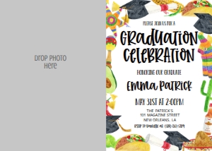 Graduation Fiesta Border Photo Invite: Graduation Fiesta Border
