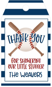 Baby Shower Baseball Bat X Favor Tag: Baby Shower Baseball Bat X